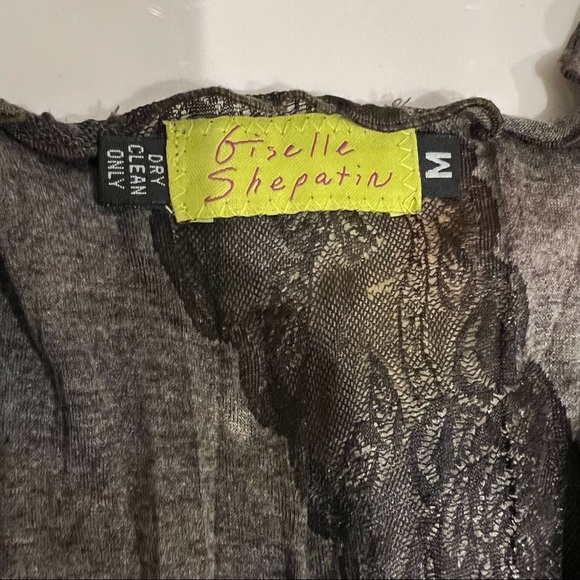 Giselle Shepatin handmade vest, semi-sheer, burnout floral theme/ lagenlook, M - Picture 6 of 15